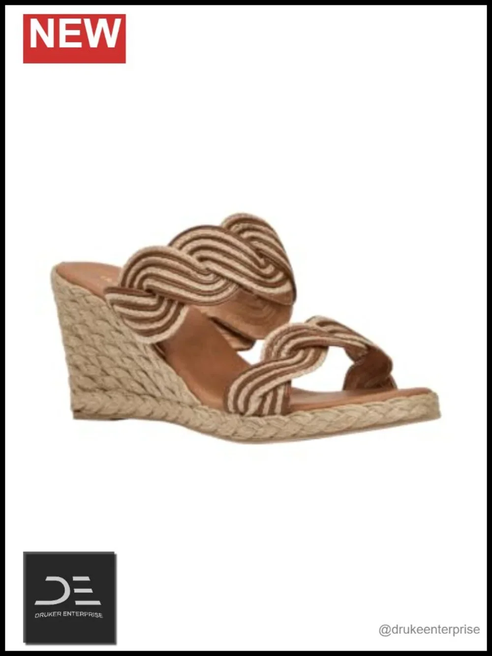 Raffia Slip-On Wedge Sandals Cushioned Leather Lining Handcrafted Spain